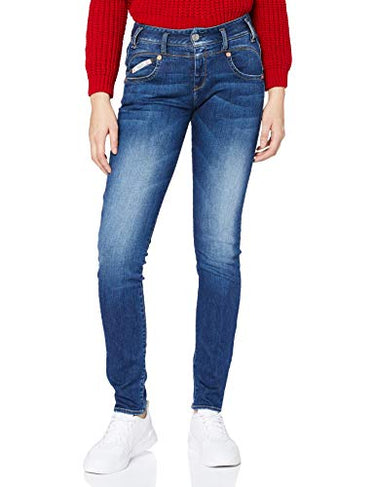 Herrlicher Damen Pearl Slim Organic Denim Jeans, Blue Desire 866, W26/L32 im Sale